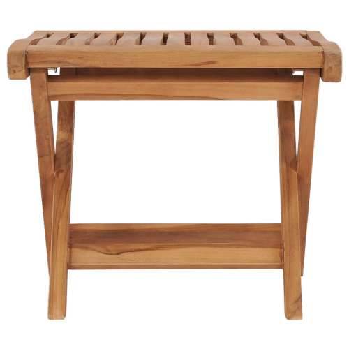 Sklopivi oslonac za noge 46,5 x 49 x 41,5 cm masivna tikovina Cijena