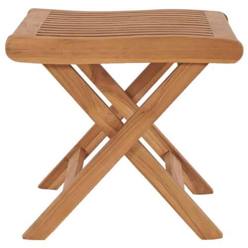 Sklopivi oslonac za noge 46,5 x 49 x 41,5 cm masivna tikovina Cijena