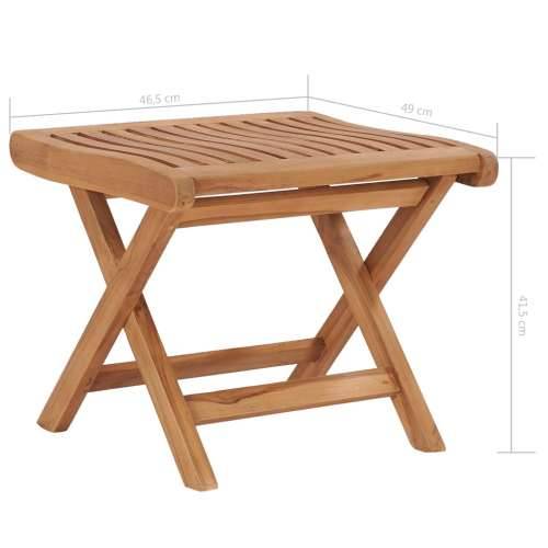 Sklopivi oslonac za noge 46,5 x 49 x 41,5 cm masivna tikovina Cijena