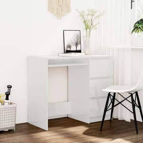 Radni stol visoki sjaj bijeli 90 x 45 x 76 cm od iverice Cijena