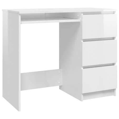 Radni stol visoki sjaj bijeli 90 x 45 x 76 cm od iverice Cijena