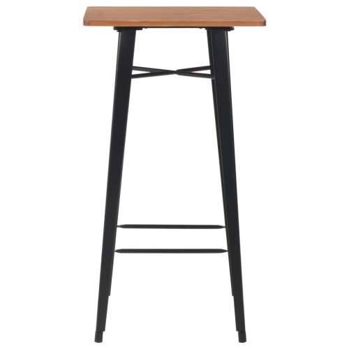 Barski stol crni 60 x 60 x 108 cm od masivne borovine i čelika Cijena