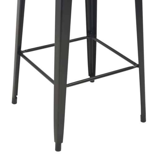 Barski stol crni 60 x 60 x 108 cm od masivne borovine i čelika Cijena