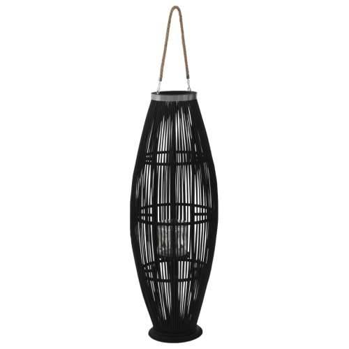 Viseći svijećnjak od bambusa crni 95 cm