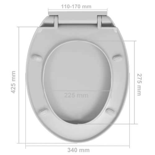 Daska za wc - Toaletna daska s mekim zatvaranjem svjetlosiva ovalna - Svjetlosiva 1 Da Cijena