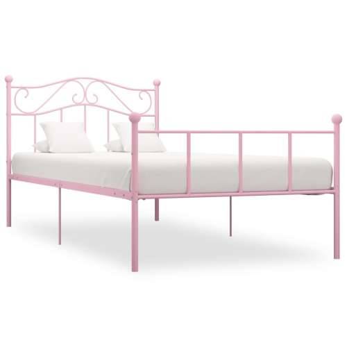 Okvir za krevet ružičasti metalni 90 x 200 cm