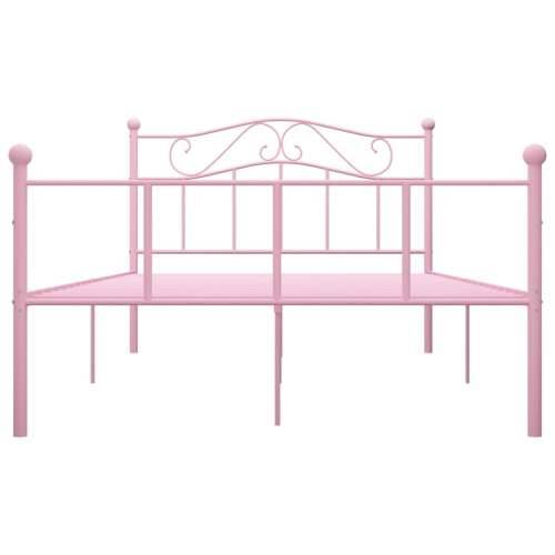 Okvir za krevet ružičasti metalni 160 x 200 cm Cijena