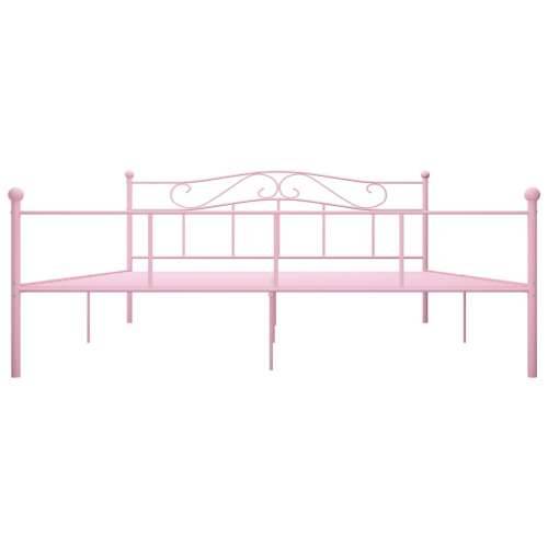 Okvir za krevet ružičasti metalni 180 x 200 cm Cijena