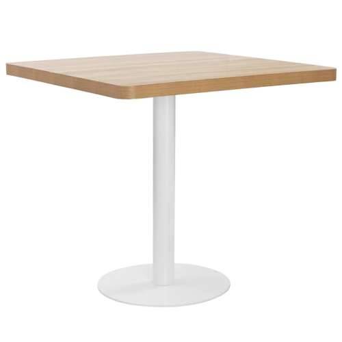 Bistro stol svjetlosmeđi 80 x 80 cm MDF svijetlo smeđa i bijela 80 x 80 x 75 cm 1 Cijena