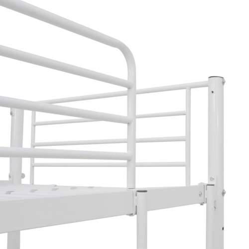 Krevet na kat sa stolićima u okviru bijeli metalni 90 x 200 cm Cijena