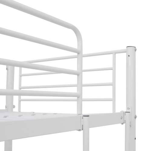 Krevet na kat sa stolićima u okviru bijeli metalni 90 x 200 cm - Bijela 90 x 200 cm Cijena