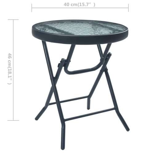 3-dijelni bistro set sivi čelični - Siva 3 Cijena