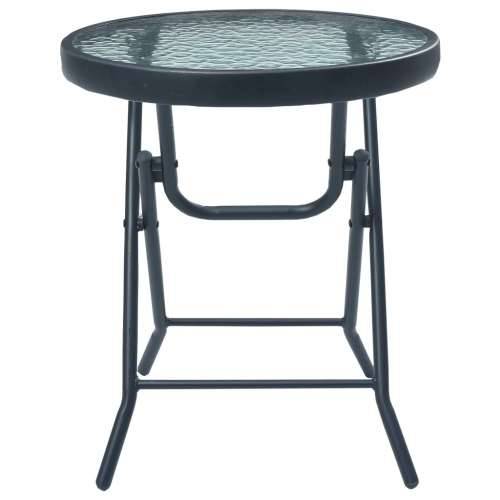 Bistro stol crni 40 x 46 cm od čelika i stakla Cijena