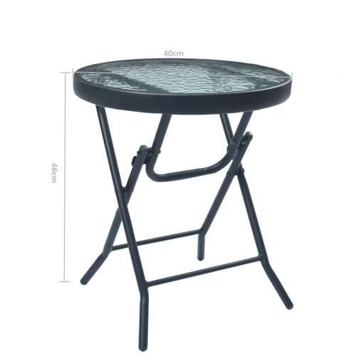 Bistro stol crni 40 x 46 cm od čelika i stakla Cijena