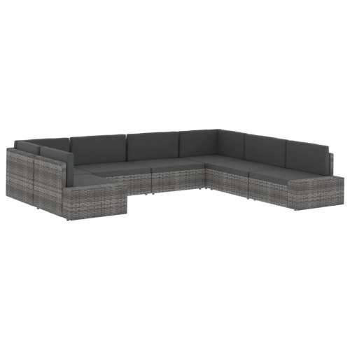 Modularni dvosjed od poliratana sivi - Siva 1 2 x srednja sofa Cijena