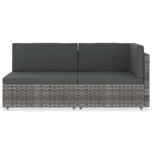 Modularni dvosjed od poliratana sivi - Siva 1 Srednja sofa + kutna sofa Cijena