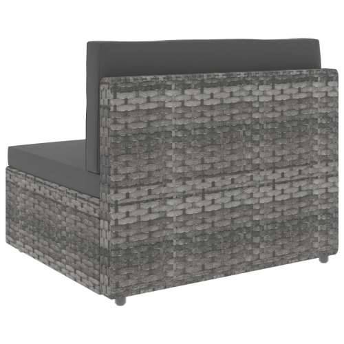 Modularni dvosjed od poliratana sivi - Siva 1 Srednja sofa + kutna sofa Cijena