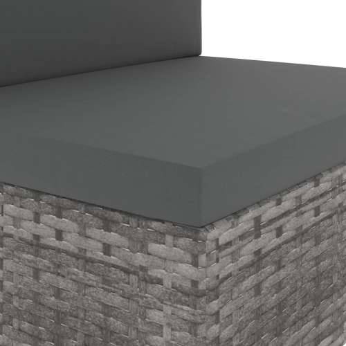Modularni dvosjed od poliratana sivi - Siva 1 Srednja sofa + kutna sofa Cijena