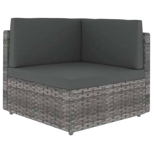 Modularni dvosjed od poliratana sivi - Siva 1 Srednja sofa + kutna sofa Cijena