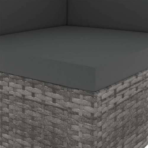 Modularni dvosjed od poliratana sivi - Siva 1 Srednja sofa + kutna sofa Cijena