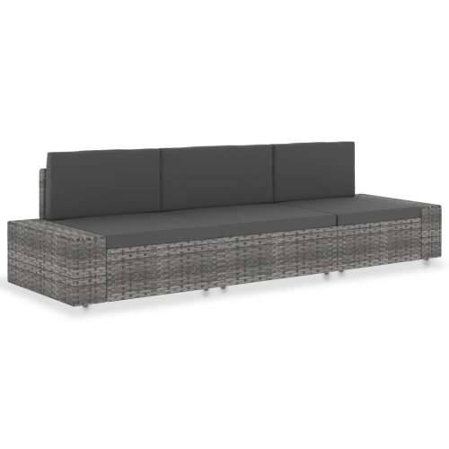 Modularni trosjed od poliratana sivi - Siva 1 Kutna sofa (lijevi naslon za ruku) + kutna sofa (desni naslon za ruku) + srednja s Cijena