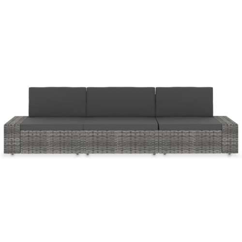 Modularni trosjed od poliratana sivi - Siva 1 Kutna sofa (lijevi naslon za ruku) + kutna sofa (desni naslon za ruku) + srednja s Cijena