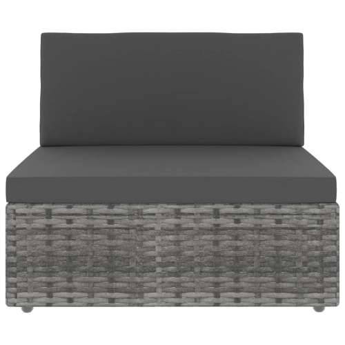 Modularni trosjed od poliratana sivi - Siva 1 Kutna sofa (lijevi naslon za ruku) + kutna sofa (desni naslon za ruku) + srednja s Cijena