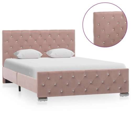 Okvir za krevet ružičasti baršunasti 120 x 200 cm Cijena