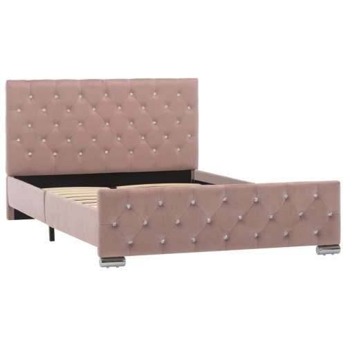 Okvir za krevet ružičasti baršunasti 120 x 200 cm Cijena