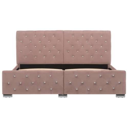 Okvir za krevet ružičasti baršunasti 160 x 200 cm Cijena