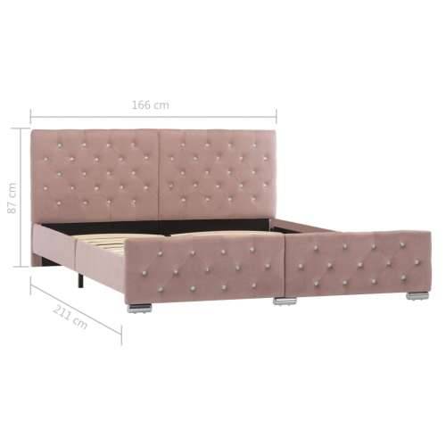 Okvir za krevet ružičasti baršunasti 160 x 200 cm Cijena