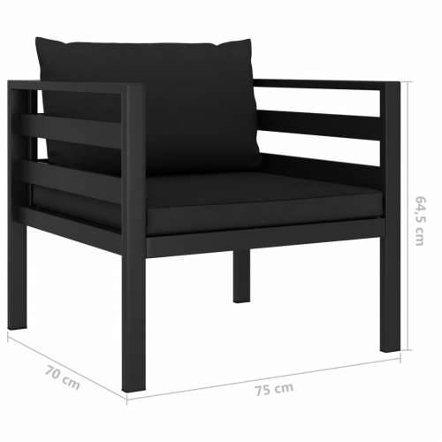 6-dijelna vrtna garnitura s jastucima aluminijska antracit - 2x kutna + srednja + 2x fotelja + stol 1 Cijena