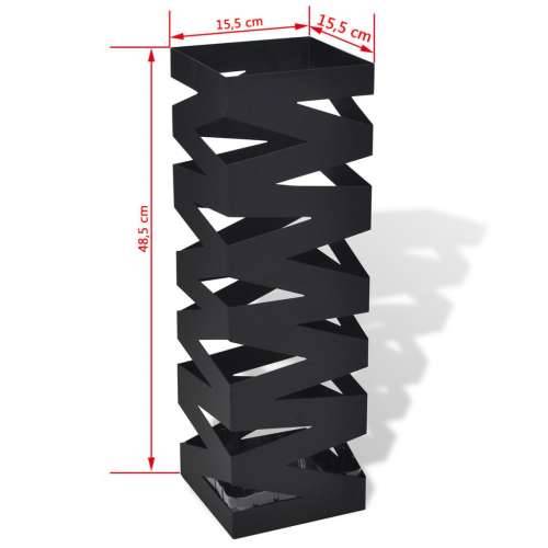 Crni četvrtasti stalak za kišobrane i štapove 48,5 cm Cijena