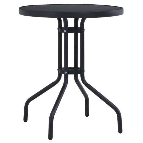 Vrtni stol crni 60 cm od čelika i stakla Cijena