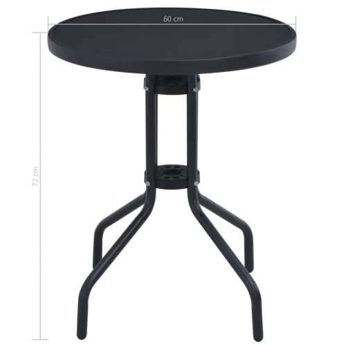 Vrtni stol crni 60 cm od čelika i stakla - Crna 60 x 72 cm 1 Cijena