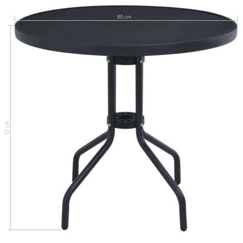 Vrtni stol crni 80 cm od čelika i stakla Cijena
