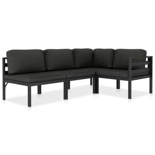 4-dijelna vrtna garnitura s jastucima aluminijska antracit  - 2x kutna + 2x srednja 1 Cijena