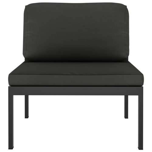 Modularna srednja sofa s jastucima aluminijska antracit  - 1 Modularna srednja sofa Cijena