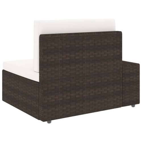 3-dijelna vrtna garnitura od poliratana smeđa - Smeđa 1 Kutna sofa (lijevi naslon za ruku) + kutna sofa (desni naslon za ruku) + Cijena