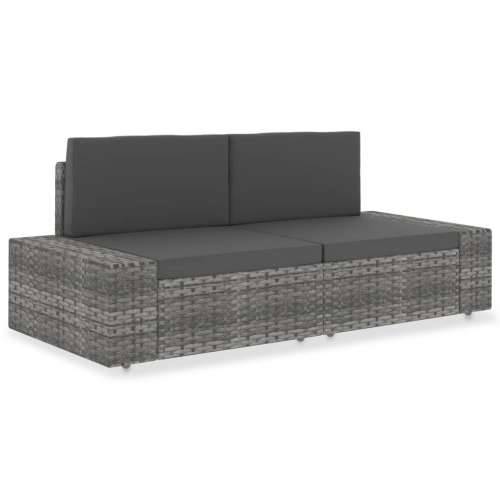 Modularni dvosjed od poliratana sivi - Siva 1 Kutna sofa (lijevi naslon za ruku) + kutna sofa (desni naslon za ruku) Cijena