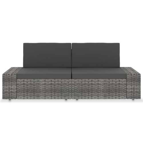 Modularni dvosjed od poliratana sivi - Siva 1 Kutna sofa (lijevi naslon za ruku) + kutna sofa (desni naslon za ruku) Cijena