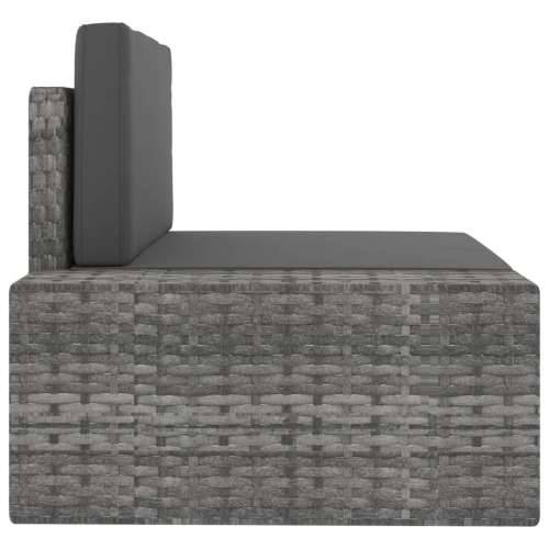 Modularni dvosjed od poliratana sivi - Siva 1 Kutna sofa (lijevi naslon za ruku) + kutna sofa (desni naslon za ruku) Cijena
