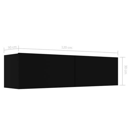 TV ormarić crni 120 x 30 x 30 cm od konstruiranog drva Cijena