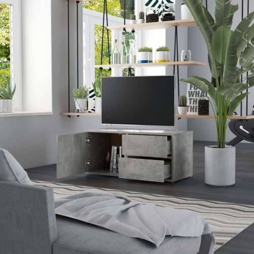 TV ormarić siva boja betona 80 x 34 x 36 cm konstruirano drvo - Beton siva 1 Cijena