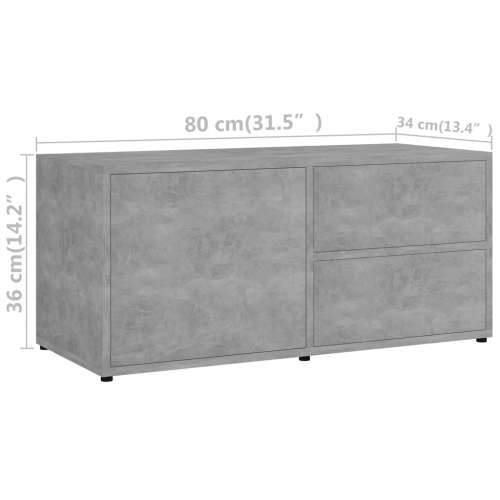 TV ormarić siva boja betona 80 x 34 x 36 cm konstruirano drvo - Beton siva 1 Cijena