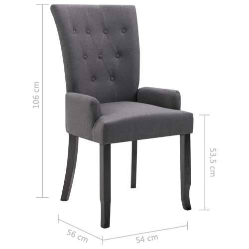 Blagovaonska stolica od tkanine 2 kom tamnosive Cijena