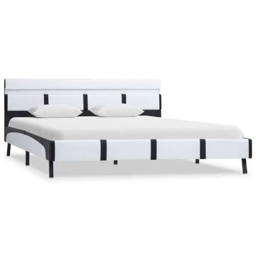 Okvir za krevet od umjetne kože LED bijeli 160 x 200 cm - Bijela i crna 160 x 200 cm Cijena