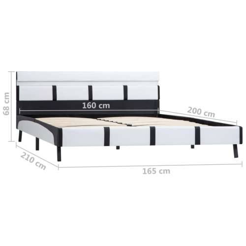 Okvir za krevet od umjetne kože LED bijeli 160 x 200 cm - Bijela i crna 160 x 200 cm Cijena