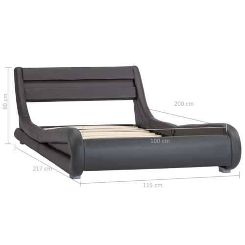 Okvir za krevet od umjetne kože s LED svjetlom sivi 100x200 cm  - Siva 100 x 200 cm Cijena
