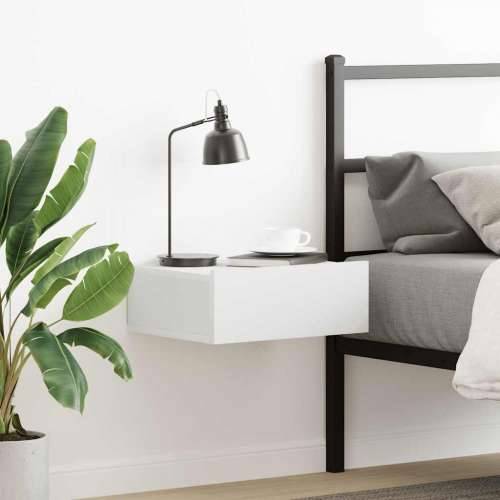 Viseći noćni ormarić bijeli 40x30x15 cm od konstruiranog drva - Bijela 1 Cijena